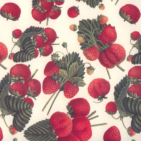 Strawberries and Leaves Italian Paper ~ Tassotti